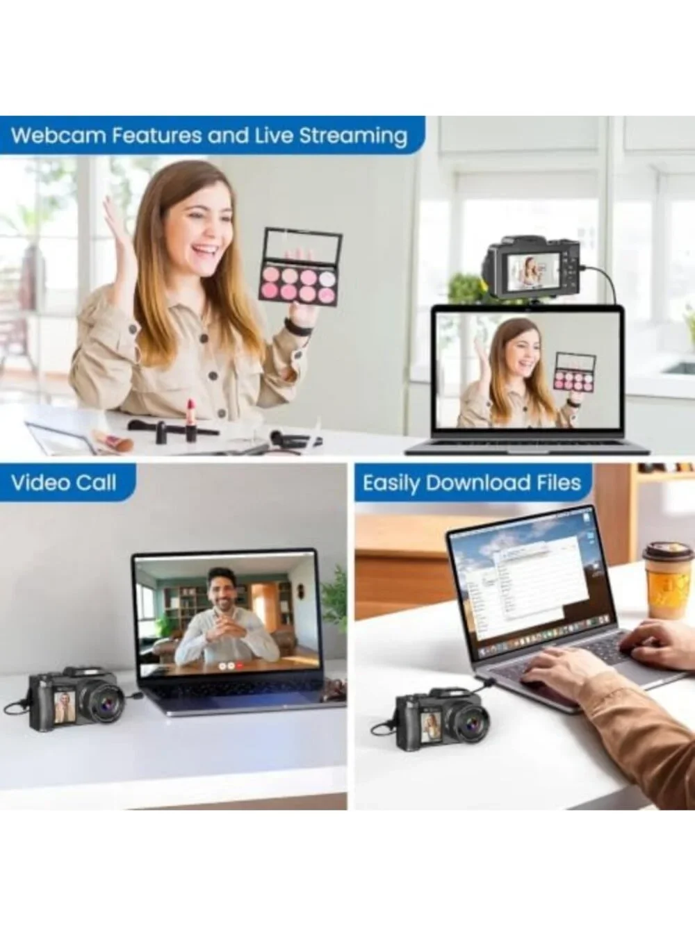5K 80MP Dual Screen Digital Camera with 18X Zoom, Vlogging & Travel Ready, 64GB